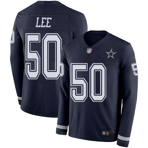 Men Dallas Cowboys Limited Navy Blue Sean Lee #50 Therma Long Sleeve NFL Jersey->dallas cowboys->NFL Jersey